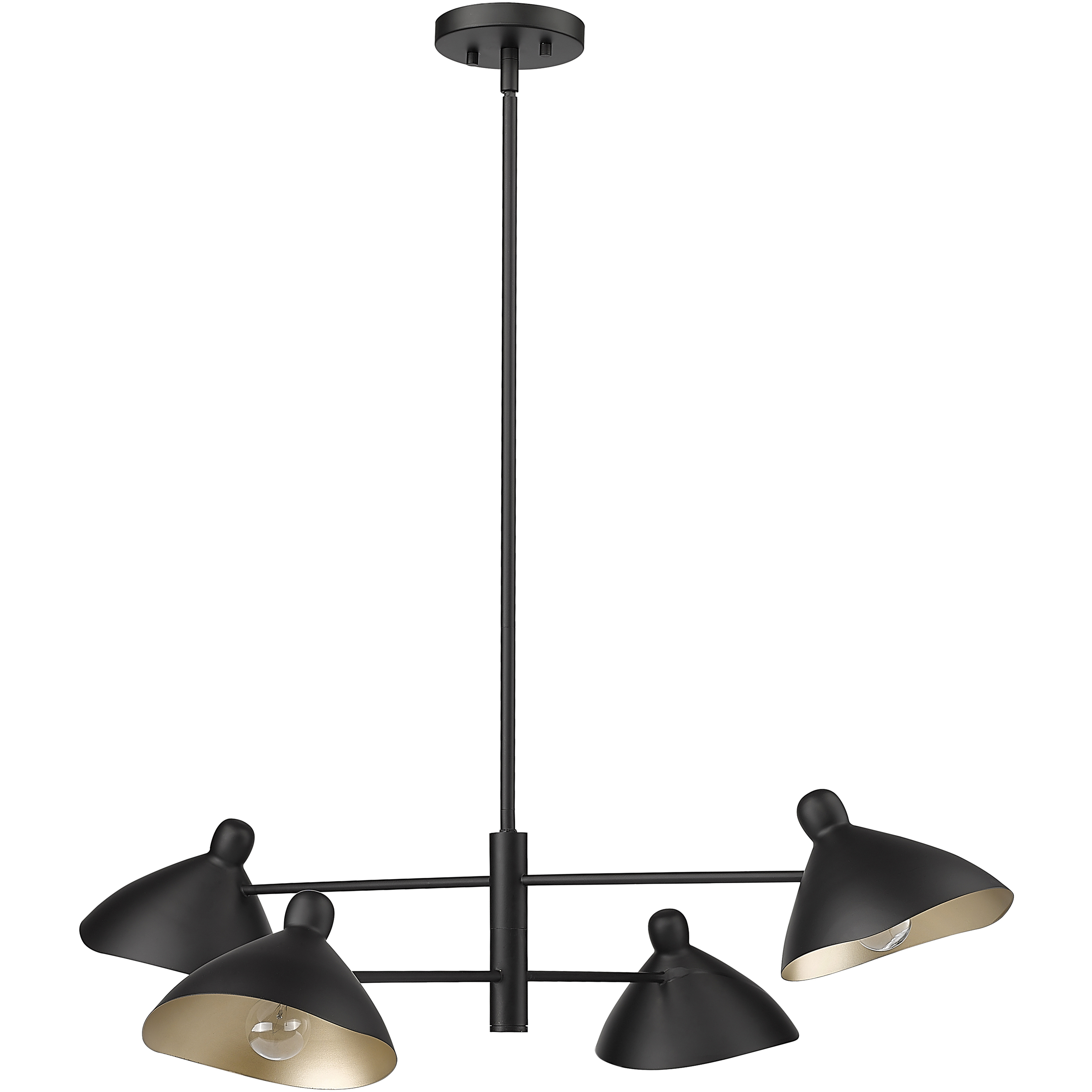Warhol 4 Light 35 inch Matte Black Chandelier Ceiling Light